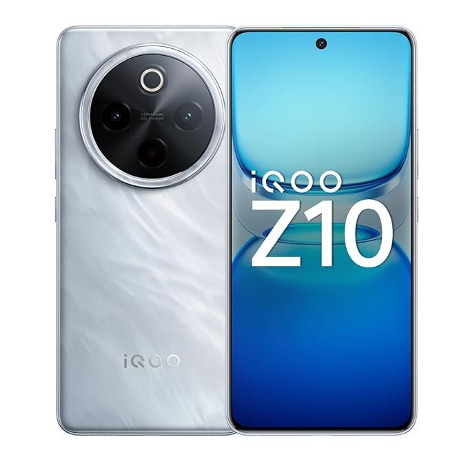 iQOO Z10 5G (Glacier Silver, 8GB RAM, 256GB Storage)  India's Biggest Ever 7300 mAh Battery  Snapdragon 7s Gen 3 Processor  Brightest Quad Curved AMOLED Display in The Segment