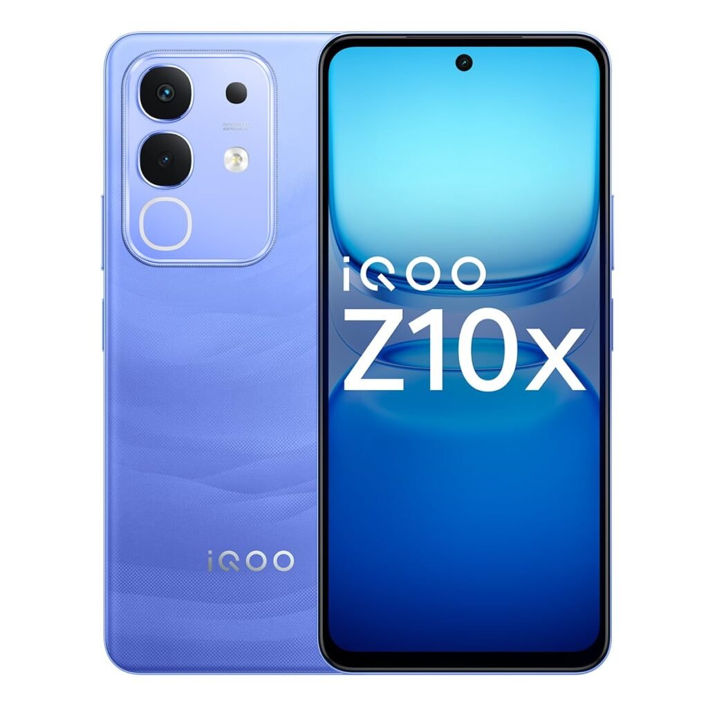 iQOO Z10x 5G (Ultramarine, 6GB RAM, 128GB Storage)  6500 mAh Large Capacity Battery  Dimensity 7300 Processor  Military-Grade Durability